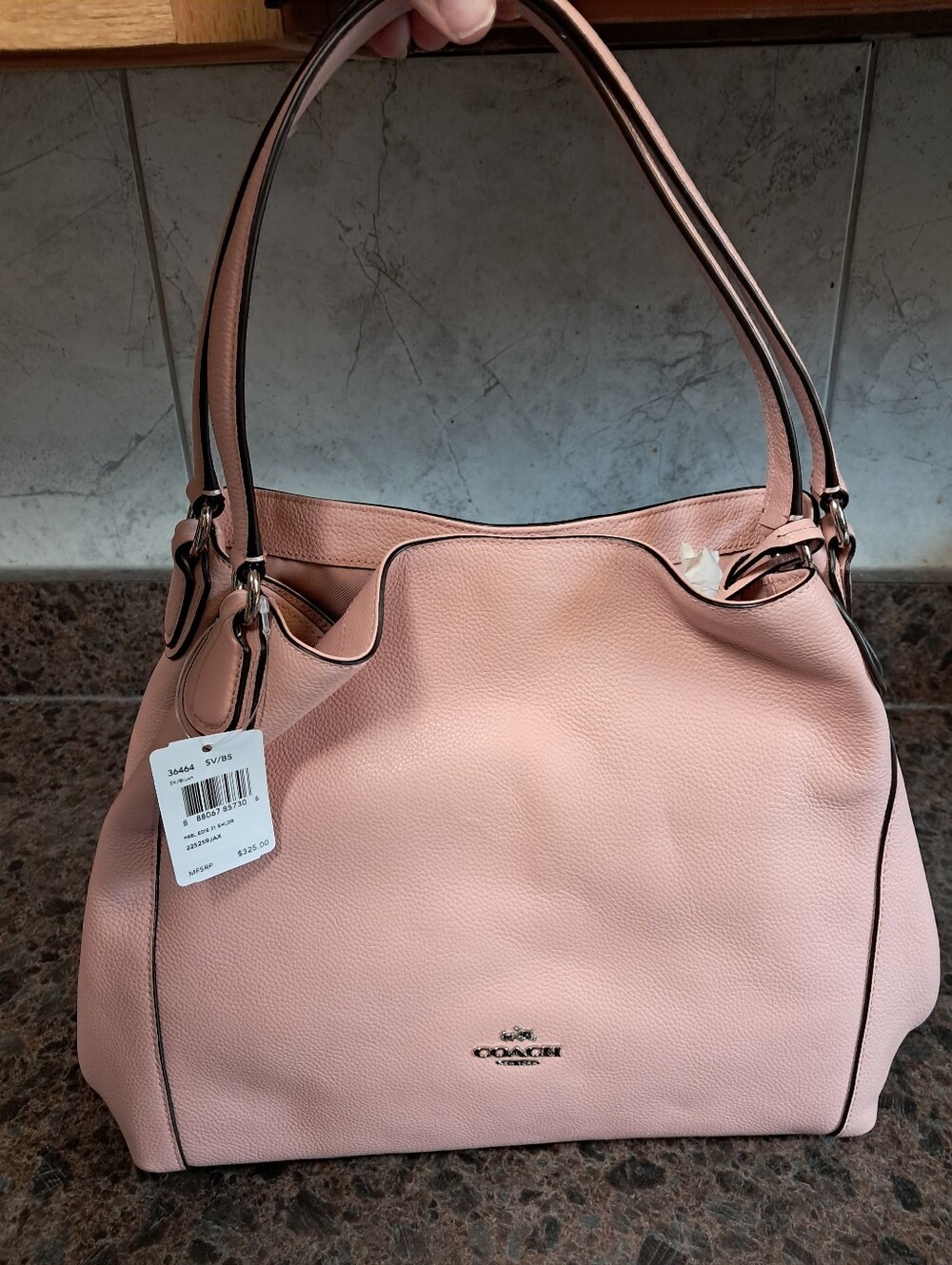 BNWT Coach Blush Pink Pebbled Leather Shoulder Tote